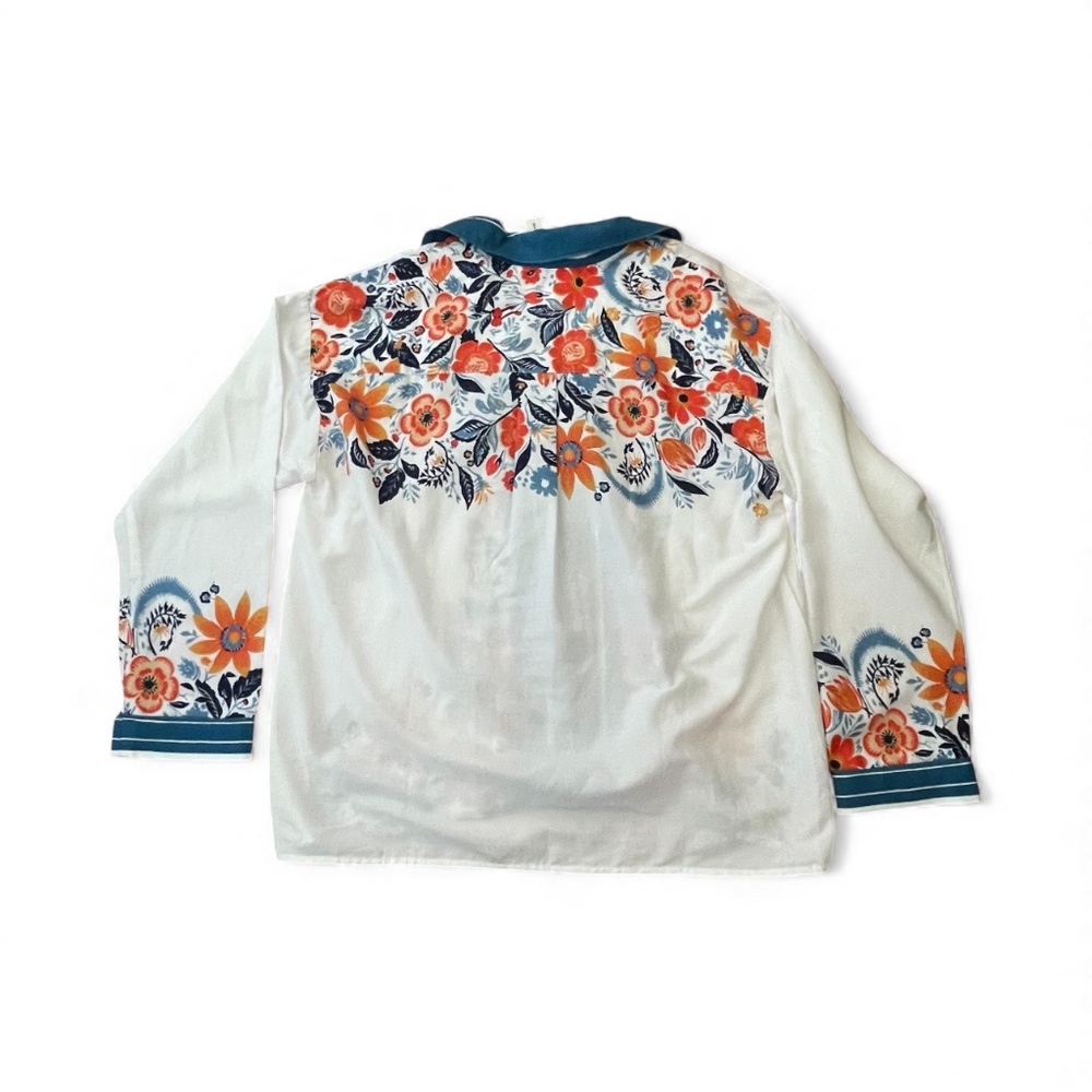 Anthropologie Real Fun, Wow Floral Blouse Long Sleeve Boho Women's Sz M - NWT - Picture 3 of 9